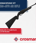 177 Caliber CO2 Semi Auto Air Rifle With 12 Shot Magazine And 780 FPS Black Finish Rifled Barrel displayed on poster