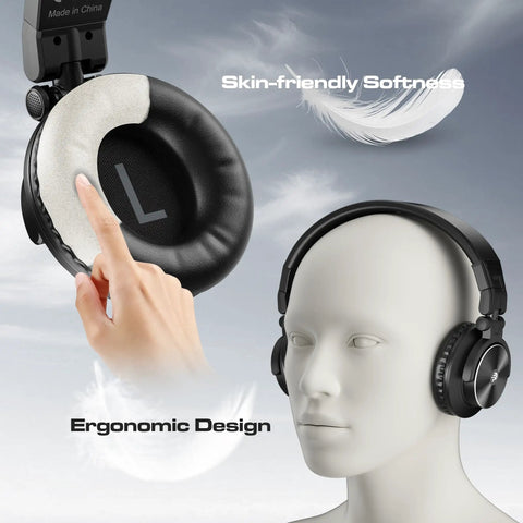 Wired Over-Ear Studio Monitor Headphones For Recording And Mixing With Fifty Millimeter Drivers, ergonomic design, soft ear pads.
