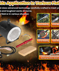 Portable Propane Forge With Single Burner For Blacksmithing Knife Making Farrier Tools And Metalworking displayed with accessories.