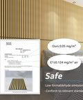 2 Pack Premium Fluted Acoustic Wood Slat Wall Panel For Home Office Noise Cancellation Decor 47.2 By 23.6 Inches Solid Oak wall design with test report