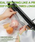 Single-Ply Vacuum Sealer Bags 6x10 Inch Quart Size in use sealing fruit for storage