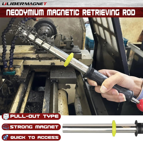 Image of Heavy Duty Magnetic Pickup Tool With 8000 Gauss Neodymium Magnet Release Handle Easy Pull Out Design Sweeper