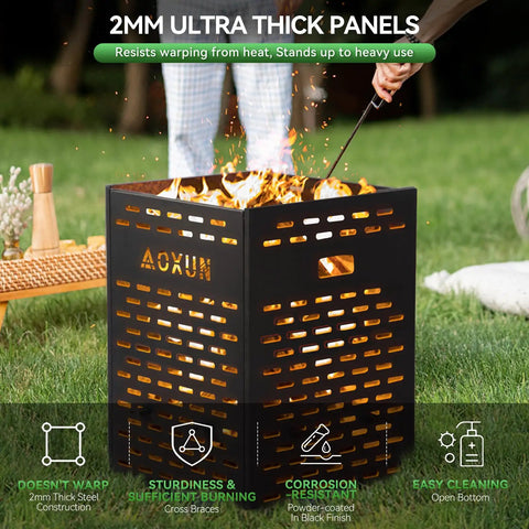 63 Gallon Ultra Thick Burn Barrel For Yard Waste Heavy Duty Outdoor Incinerator Drum With Burn Cage For Paper Leaves Trash And Wood