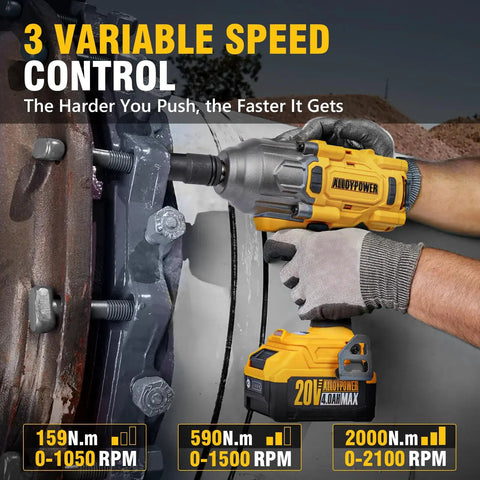Cordless Brushless Impact Wrench With 1500 Ft Lbs Breakaway Torque half inch drive in use on metal bolts