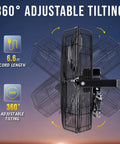 Outdoor 18 Inch High Velocity Metal Wall Mount Fan IPX4 Water Resistant With 3 Speed Settings Delivers Serious Airflow