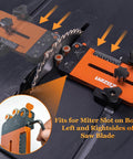 2 In 1 Woodworking Jig With Feather Boards For Table Saw Guide That Reduces Kickback, installed in saw, view of miter slot fit