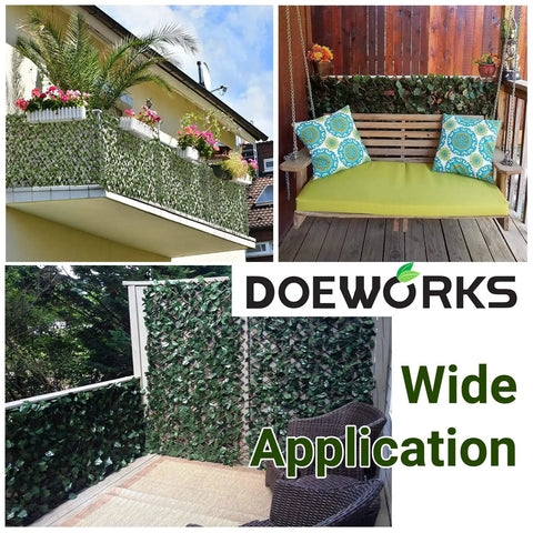 Expandable Privacy Screen Fence For Balcony And Backyard Outdoor Faux Ivy Panel 16 By 45 Inches with decorative ivy installation
