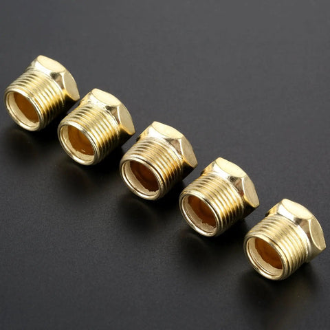 5 Pack Three Eighths Inch Brass Mufflers For Pneumatic Systems Air Silencers With Hex Sintered Bronze Filter And Male Thread NPT Fittings