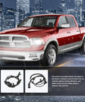Heavy Duty 4 Piece Abs Wheel Speed Sensor Kit Fits 2013 Through 2018 Ram 1500 Front And Rear shown with truck in rain.