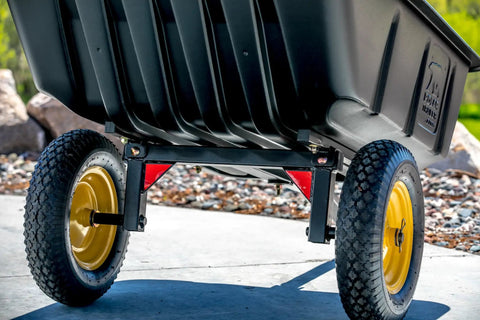 Heavy Duty Lawn Trailer With 600 Lb Capacity, 10 Cu Ft Poly Tub, Built Tough With Rugged All Steel Frame And Rust Resistant Finish
