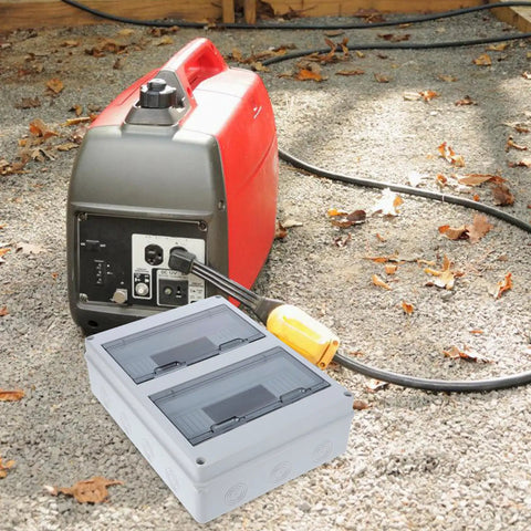 Weatherproof Outdoor Electrical Box With 24 Circuit Distribution Panel Wall Mount Dustproof Junction Enclosure next to generator