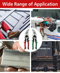 2 Piece Left And Right Offset Tin Cutting Shears With Comfort Grip And Safety Lock in various metalworking applications