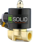 Three Eighths Inch Brass Electric Solenoid Valve 12V DC Direct Acting Normally Closed For Air Gas Fuel With Viton Gasket Low Power Coil