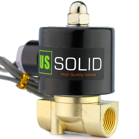 Three Eighths Inch Brass Electric Solenoid Valve 12V DC Direct Acting Normally Closed For Air Gas Fuel With Viton Gasket Low Power Coil