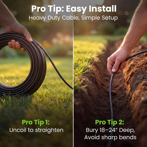 Outdoor Cat6 Ethernet Cable 250ft 23AWG Pure Copper FTP being uncoiled and buried for installation