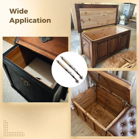250N Heavy Duty Soft Close Lid Supports Hinge on opened wooden boxes for wooden boxes chests toy boxes