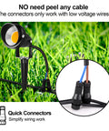 10W Low Voltage LED Landscape Lights 12V 24V Waterproof Outdoor Spotlights 1000LM Warm White 3000K 20 Pack With Connectors
