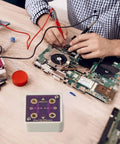 4-Wire Short Socket Multimeter Verification Tool For DMM With Resistance Calibration And Gold Plated PCB On Acrylic Cube on PCB