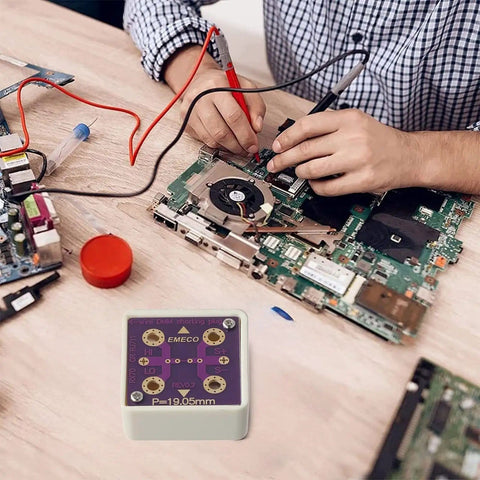 4-Wire Short Socket Multimeter Verification Tool For DMM With Resistance Calibration And Gold Plated PCB On Acrylic Cube on PCB