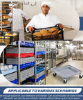 Heavy Duty Dish And Glass Rack Dolly 21x21x3 Inch With Four Wheels 250 Lb Load Capacity Locking Casters in restaurant kitchen