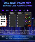 Remote and app interface for 2 Pack Devil Eyes LED Lights For Cars With Remote And Bluetooth App Control, featuring text sync options.