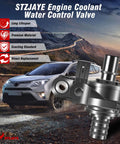 Keep Your Ride Comfy With This 16671 25010 Heater Control Valve Compatible With Toyota Camry Avalon Rav4 And Lexus Es300h Direct Connect Coolant Bypass Valve Quick Install Solid Durability displayed with a car and mountain backdrop.