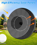 Floating Solar Fountain Kit With Six Nozzles And Four Fixed Pipes, Solar Water Pump For Bird Bath, Garden, Pond Or Pool