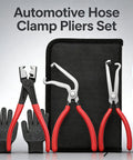 5 Piece Electrical Disconnect Pliers Kit With Gloves For Quick Release Auto Connector Tool For Fuel Lines Wiring Sensors And Coils Car Truck Repair Heavy Duty Set Red displayed