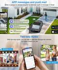 Image showing APP notification and two-way audio feature of 4K PoE Security System With 16 Channel NVR, 16x 8MP Dome Cams, indoor outdoor use.
