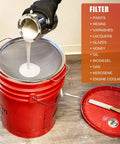 Fine Mesh Paint Strainer 60 Mesh Stainless Steel Filter For Emulsions Honey Funnel Cover Fits 5 Gallon Paint Buckets in use