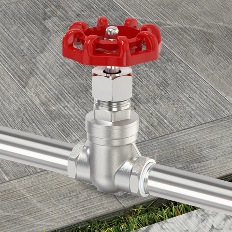 1 Inch NPT Female Gate Valve With Wheel Handle For Water Oil Gas, 304 stainless steel rotary sluice valve with secure seal installed