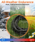 Heavy Duty 10 Foot 3 Prong Dryer Extension Cord With 30 Amp 10 Gauge Copper Wire And Nema 10 30 Connectors Built Tough For Hassle Free Laundry Setup In Matte Black on grass with water droplets.