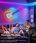 Room with 32.8Ft Flexible Neon Rope Lights With App And Remote Control Dope RGB LED Neon Rope Light With Music Sync on wall.