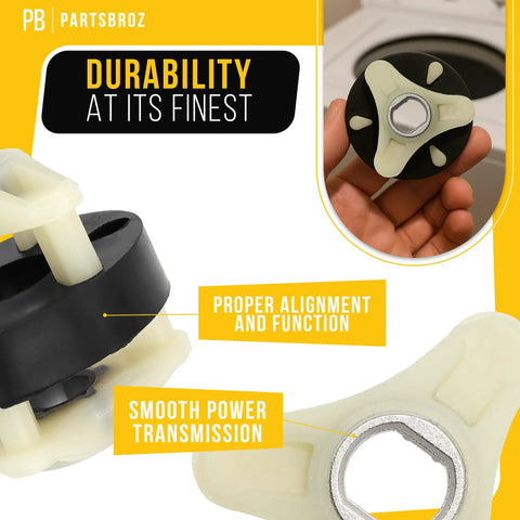 Motor Coupler Replacement Kit For Kenmore Washer Drive Motor with durable design shown in hand against washer backdrop