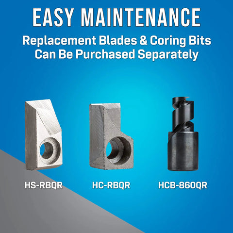Replacement blades and coring bits for Hardline Coring And Stripping Tool Kit For 860QR Cable With 21.84 Mm Core Diameter Pro Grade