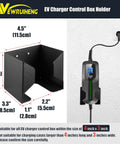 Wall Mount EV Charger Holder With SAE J1772 Nozzle Holster And Cable Organizer Plus Control Box Dock For Tesla And Standard Chargers, 4.5 x 3.5 x 3.3 inches.