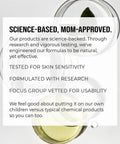 Text on petri dish background highlighting product safety and efficacy for Mosquito Bite Itch Relief Patch For Kids All Natural With Aloe And Witch Hazel.