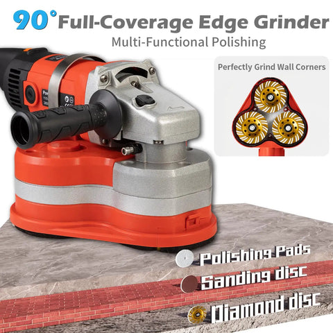 Beast Mode Powerful Electric Diamond Polisher With Telescopic Rod 3800W 6 Speed Gear Triple Head Concrete Grinder in use