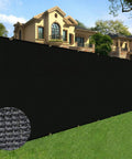 6 Feet By 50 Feet Privacy Screen For Fence Mesh Shade Net Cover Black Heavy Duty Fencing Privacy Barrier installed in yard