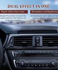 Car interior featuring dashboard with text about Interior Scratch Repair Kit For Dashboards, Plastics And Leather, 2026 Upgraded