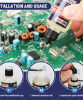 Using Liquid Solder Flux Dropper Kit 60mL No Clean Rosin Flux For Electronics Soldering Two 30mL Bottles Easy Squeeze Bottle