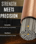 Close-up of Heavy Duty Prime Cut Exothermic Cutting Rods For Exothermic Torch Kits Industrial-Grade Metal Cutting One Quarter Inch By Eighteen Inch Pack Of 50 Cuts Steel Cast Iron Aluminum Stainless Titanium And Concrete With Fast Ignition