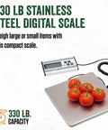 Stainless Steel Digital Scale With 330 Pound Capacity For Precise Weighing In Kitchen Or Workshop Built Tough And Easy To Clean