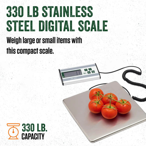 Stainless Steel Digital Scale With 330 Pound Capacity For Precise Weighing In Kitchen Or Workshop Built Tough And Easy To Clean