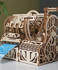 Old School 3D Wooden Puzzle Cash Register Box DIY Money Box Kit For Adults, Vintage Mechanical Model, Self Assembly Woodcraft Construction Kit, Retro Style Money Storage For Home Or Office Decor, wooden cash box with banknote