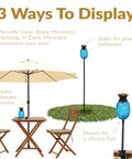 Tropical Pineapple Glass Patio Torch Set Of 2 For Outdoor Lawn Garden Deck And Backyard Lighting 63 Inch Tall Blue
