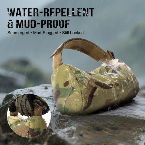 Water-repellent Pre-Filled Shooting Rest Bag For Front And Rear Gun Support Durable 500D Cordura Nylon on wet surface