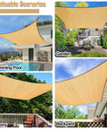 Rectangle Shade Sail 14x16 Outdoor Canopy for Backyard Patio Pergola Garden Deck Breathable UV Blocking Sun Shade.