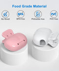 Pink and white toothbrush head cover cap travel case protector clip fits most manual and electric toothbrushes for adults and kids 2 pack