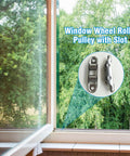 Heavy Duty Sliding Door Roller Replacement Kit Built With Rust Proof Stainless Steel Patio Door Wheels And Smooth As Slick Gliding Action For Interior Bathrooms Or Exterior Track Systems 4 Pack Set visible inside a window frame.